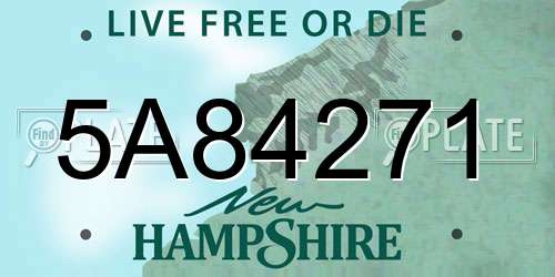 5A84271 New Hampshire License Plate