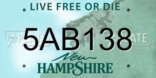 5AB138 New Hampshire License Plate