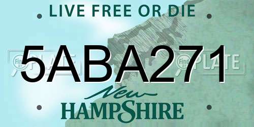 5ABA271 New Hampshire License Plate