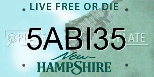 5ABI35 New Hampshire License Plate