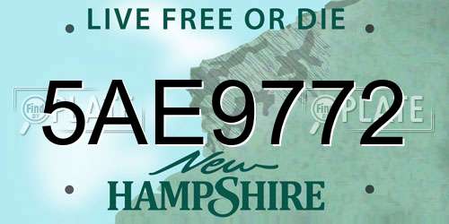 5AE9772 New Hampshire License Plate