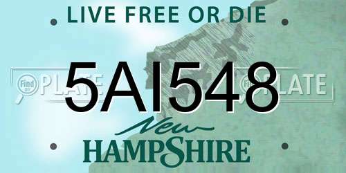 5AI548 New Hampshire License Plate