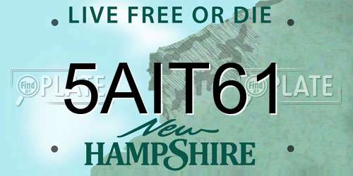5AIT61 New Hampshire License Plate