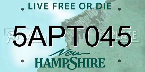 5APT045 New Hampshire License Plate