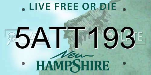 5ATT193 New Hampshire License Plate