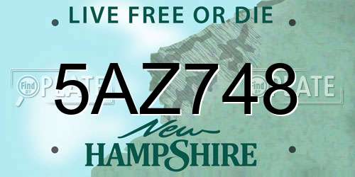 5AZ748 New Hampshire License Plate
