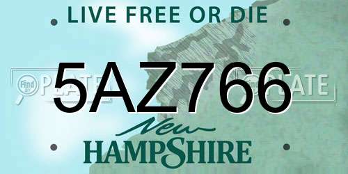 5AZ766 New Hampshire License Plate