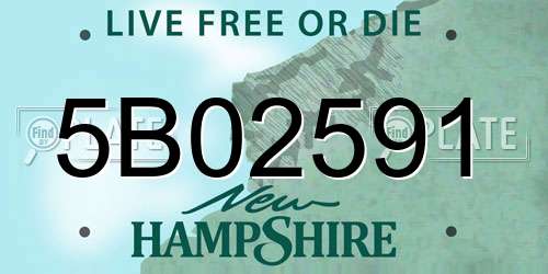 5B02591 New Hampshire License Plate