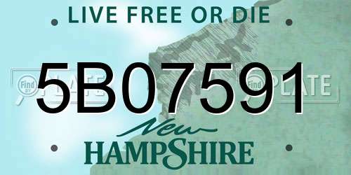 5B07591 New Hampshire License Plate