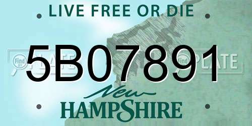 5B07891 New Hampshire License Plate