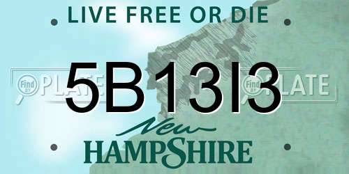 5B13I3 New Hampshire License Plate