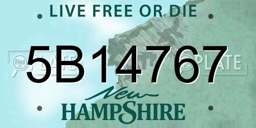 5B14767 New Hampshire License Plate