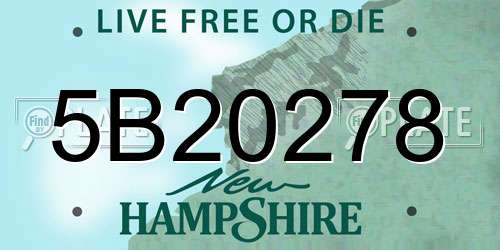 5B20278 New Hampshire License Plate