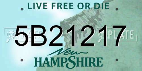 5B21217 New Hampshire License Plate