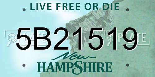 5B21519 New Hampshire License Plate