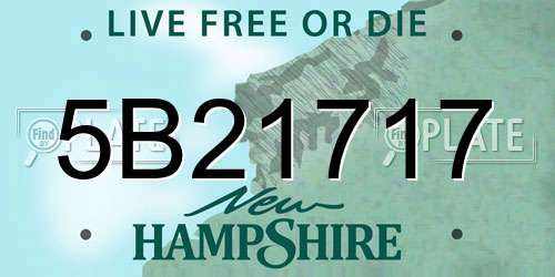 5B21717 New Hampshire License Plate