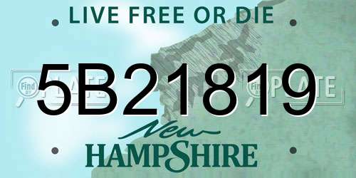 5B21819 New Hampshire License Plate