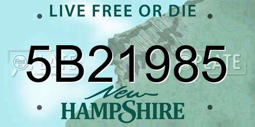5B21985 New Hampshire License Plate