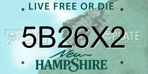 5B26X2 New Hampshire License Plate