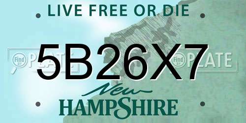 5B26X7 New Hampshire License Plate