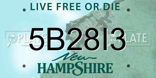 5B28I3 New Hampshire License Plate