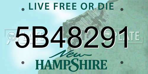 5B48291 New Hampshire License Plate