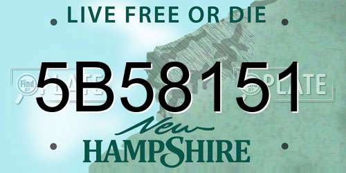 5B58151 New Hampshire License Plate