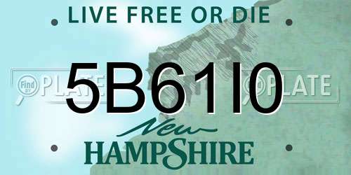 5B61I0 New Hampshire License Plate