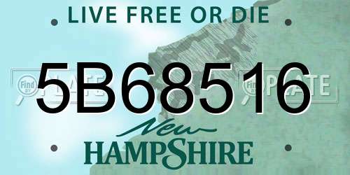 5B68516 New Hampshire License Plate