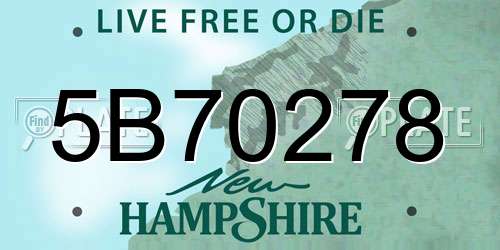 5B70278 New Hampshire License Plate