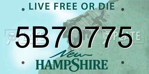 5B70775 New Hampshire License Plate