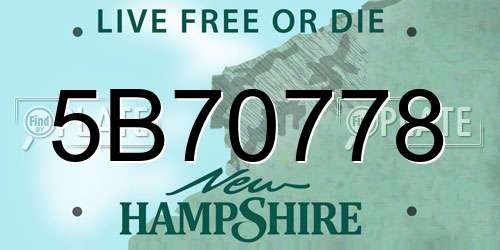 5B70778 New Hampshire License Plate