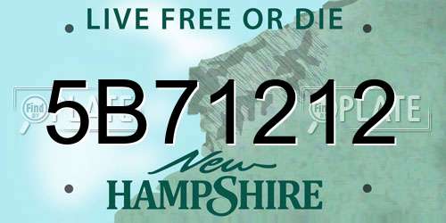 5B71212 New Hampshire License Plate
