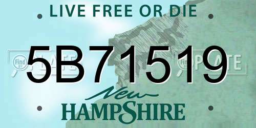 5B71519 New Hampshire License Plate