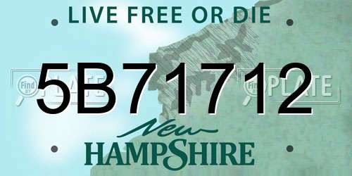 5B71712 New Hampshire License Plate
