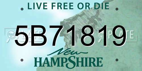 5B71819 New Hampshire License Plate