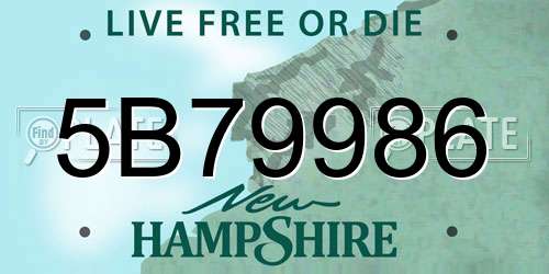 5B79986 New Hampshire License Plate