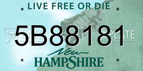 5B88181 New Hampshire License Plate
