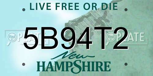 5B94T2 New Hampshire License Plate