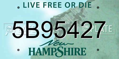 5B95427 New Hampshire License Plate