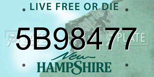 5B98477 New Hampshire License Plate