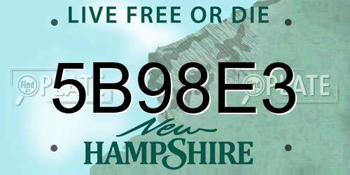 5B98E3 New Hampshire License Plate