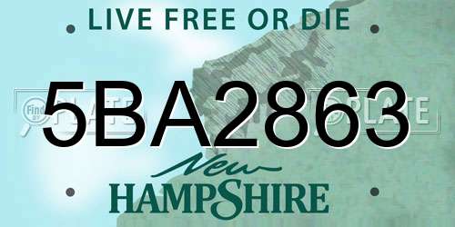 5BA2863 New Hampshire License Plate