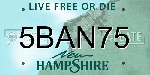 5BAN75 New Hampshire License Plate