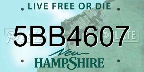 5BB4607 New Hampshire License Plate