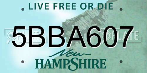 5BBA607 New Hampshire License Plate