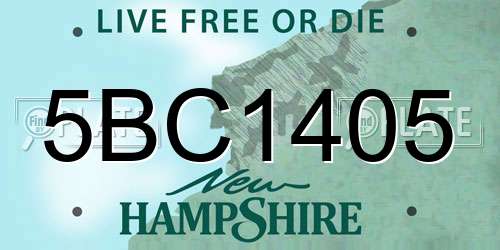 5BC1405 New Hampshire License Plate