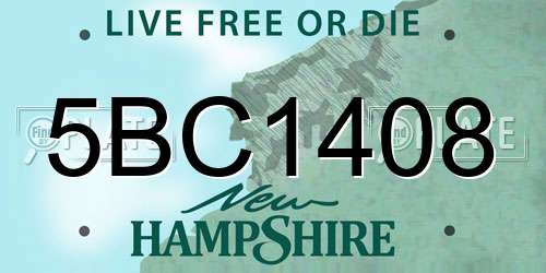 5BC1408 New Hampshire License Plate