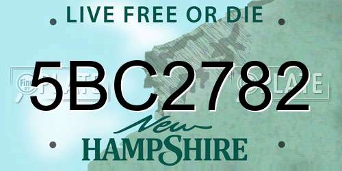 5BC2782 New Hampshire License Plate