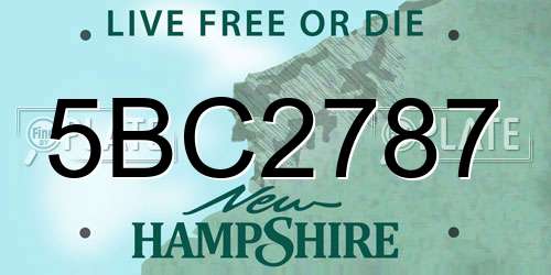 5BC2787 New Hampshire License Plate